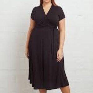 Rachel Pally White Label Frankie Wrap Dress Black Plus 3x